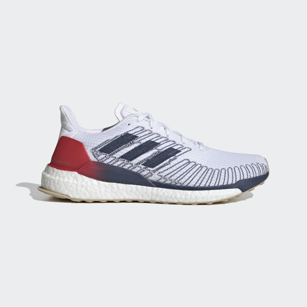 Adidas Men's Solarboost 19 Walking Shoes White/Indigo/Deep Red Ireland EG2362